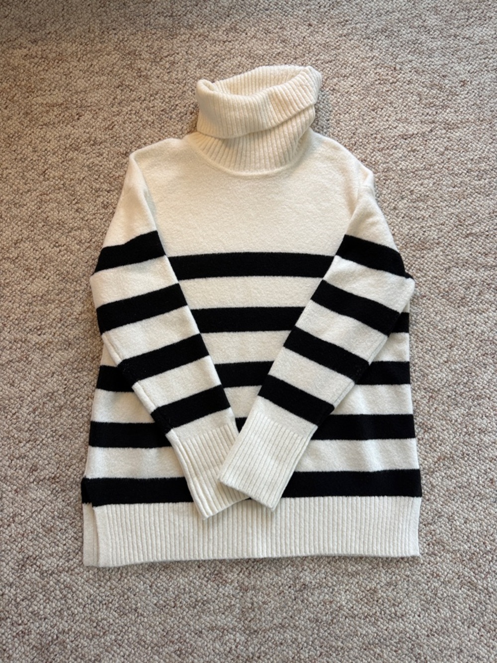 Oversized Striped Turtleneck Sweater